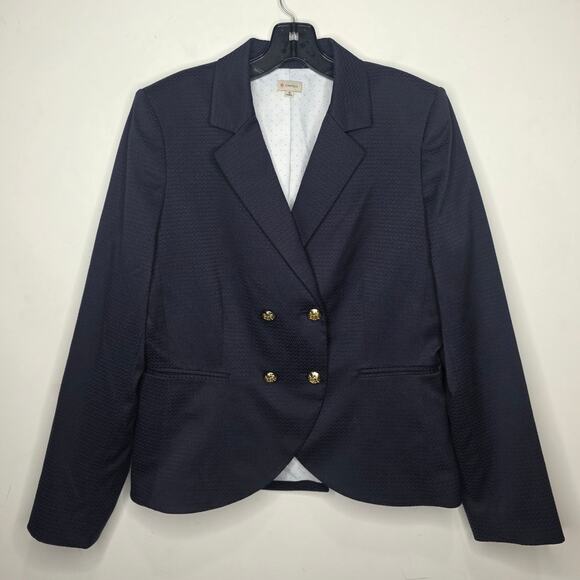 Daniel Cremieux Jackets & Blazers - Cremieux navy blue cotton blend double breasted suit jacket blazer - 10 - career